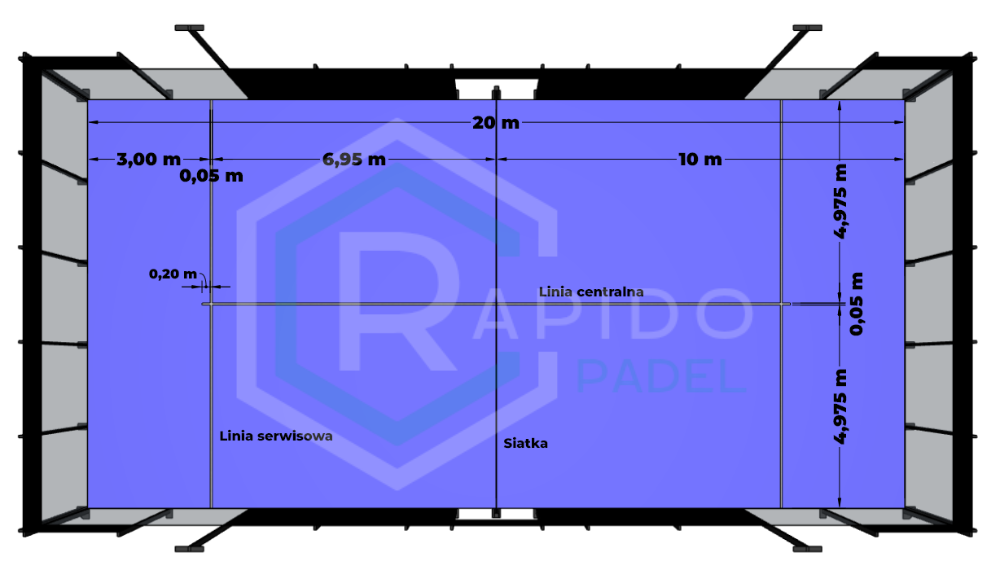 jak grać w padla - rzut kortu i linie